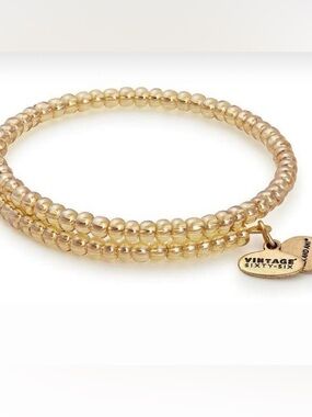 Alex and Ani Gold Beaded Wrap Bracelet